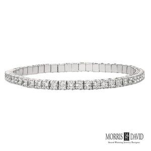9.00 Carat Natural Diamond Stretch Bracelet G-H SI 14K White Gold
